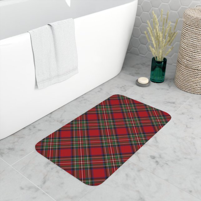 Alfombrilla De Baño Stewart Tartán (Elegant Rustic Stewart Tartan Bath Mat)
