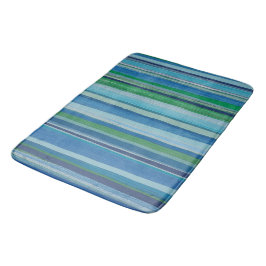 Alfombrilla De Baño Stripe pintado en azul y verde
