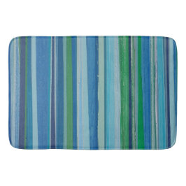 Alfombrilla De Baño Stripe pintado en azul y verde