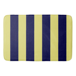 Alfombrilla De Baño Stripes in Navy Blue and Yellow