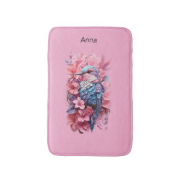 Alfombrilla De Baño Stunning Pastel Hummingbird Floral