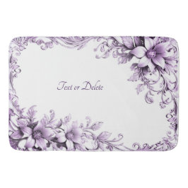 Alfombrilla De Baño Stylish Purple Flowers Bath Mat