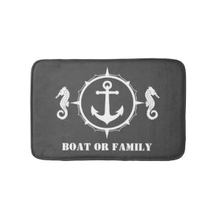 Alfombrilla De Baño Su barco o nombre familiar martillo gris