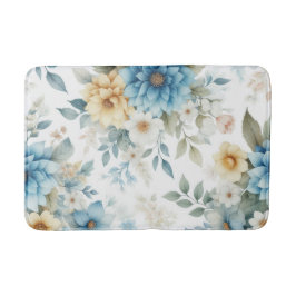 Alfombrilla De Baño Suave floral azul 
