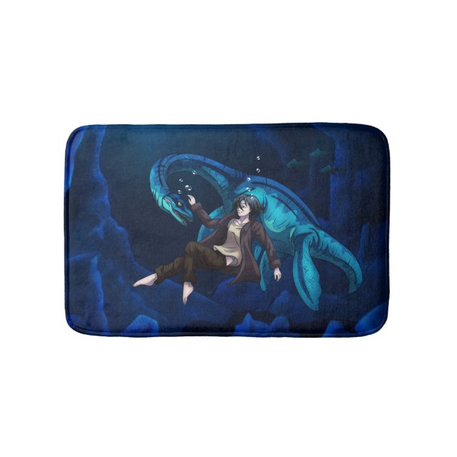 Alfombrilla De Baño Subacuático con un Plesiosaurio (Anverso)