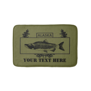 Alfombrilla De Baño Subediada insignia de pescador de combate Alaska