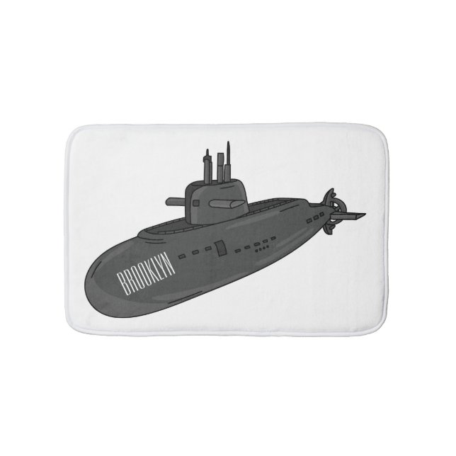 Alfombrilla De Baño Submarine cartoon illustration (Anverso)
