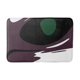 Alfombrilla De Baño Submersión: Resumen negro, blanco, morado y verde