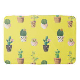 Alfombrilla De Baño Suculento cactus de postre verde en macetas