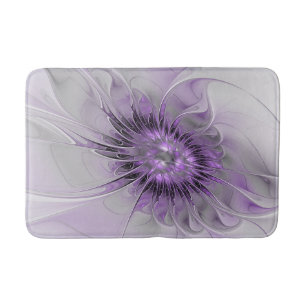 Alfombrilla De Baño Sueño de Flor de Lavanda Arte Fractal Abstracto Mo