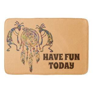 Alfombrilla De Baño Sueño nativo americano de ballena Kokopelli 2