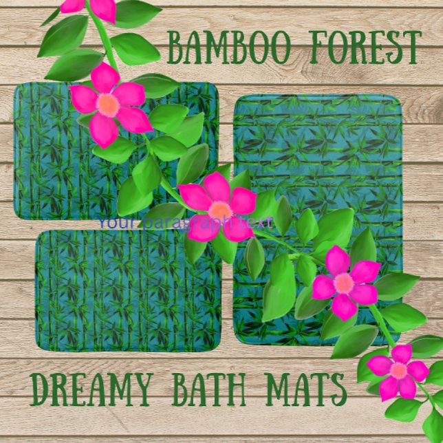 Alfombrilla De Baño Sueños de selva tropical bosque de bambú  (3 sizes available)