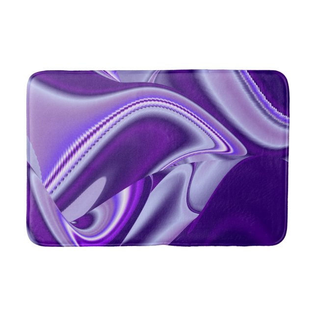 Alfombrilla De Baño Sueños del arcoiris de flores moradas (Anverso)