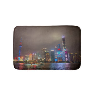 Alfombrilla De Baño Sueños Eléctricos - Línea Futurista de Shanghai, A