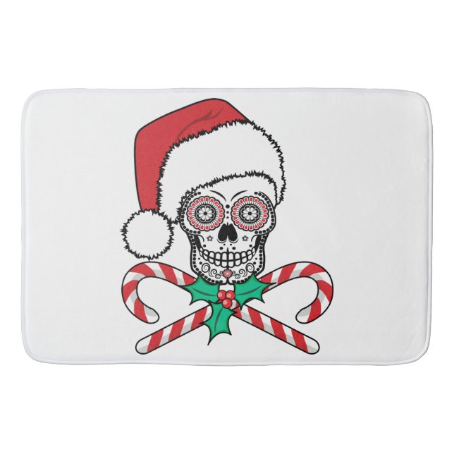 Alfombrilla De Baño Sugar Skull Santa (Anverso)
