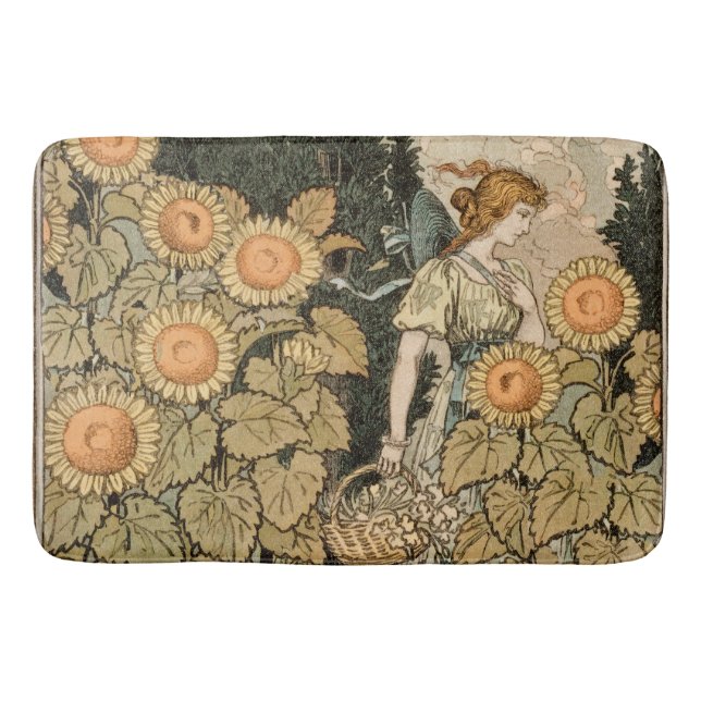 Alfombrilla De Baño Sunflower Art Nouveau Garden Grasset Mujer (Anverso)