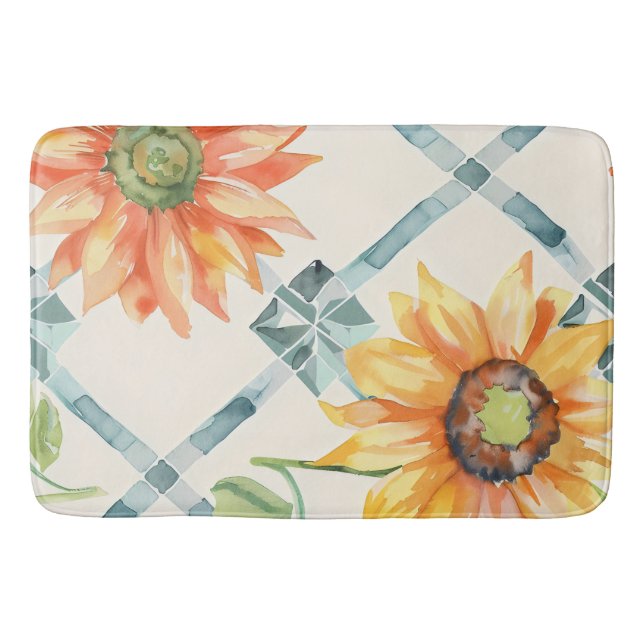 Alfombrilla De Baño Sunflowers Modern Distreses florales (Anverso)