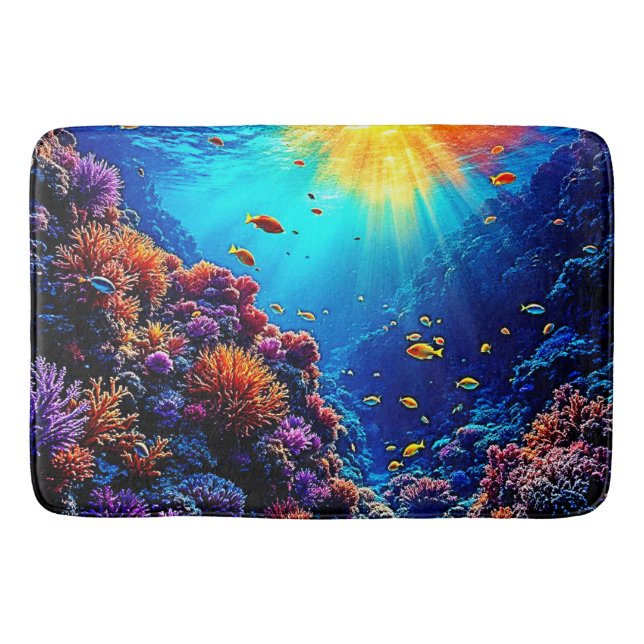 Alfombrilla De Baño Sunlit Coral Reef Wonderland (Anverso)