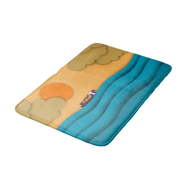 Alfombrilla De Baño Sunrise Ocean Ship Sun Sunset (Angular)