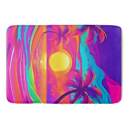 Alfombrilla De Baño Sunset azul y Naranja