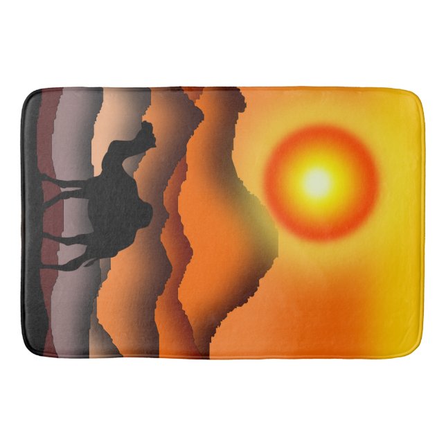 Alfombrilla De Baño Sunset Desert Camel Bath Mat (Anverso)