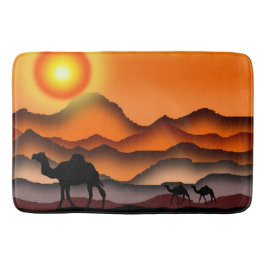 Alfombrilla De Baño Sunset Desert Camels Bath Mat