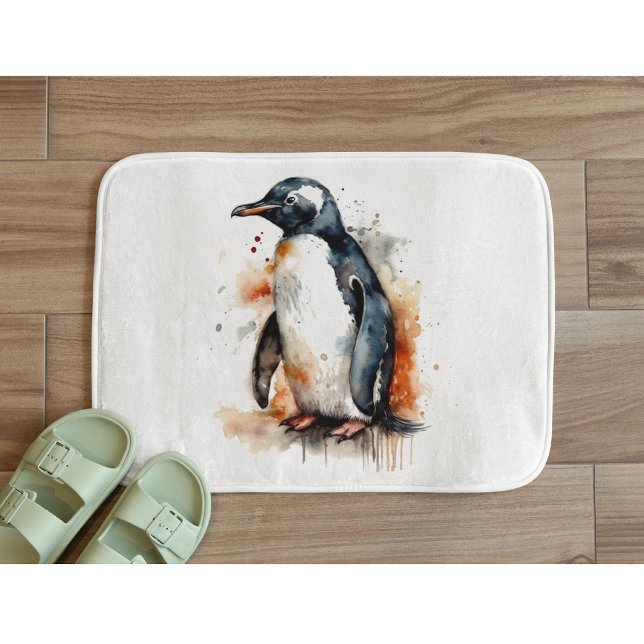 Alfombrilla De Baño Sunset Tones Watercolor Pingüino (Subido por el creador)