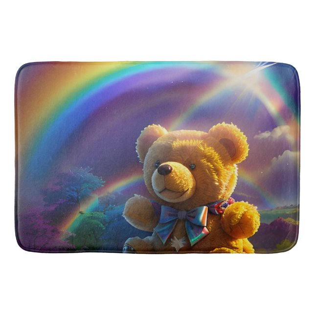 Alfombrilla De Baño Sunshine Rainbow Teddy Bear Wonderland (Anverso)