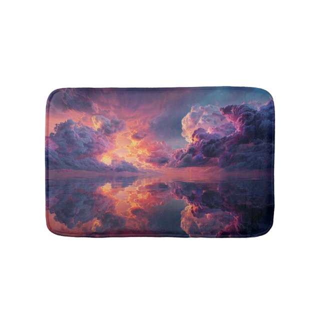 Alfombrilla De Baño Surreal Dramatic Clouds With Fiery Sunset (Anverso)