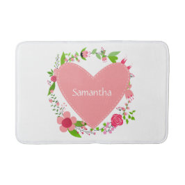 Alfombrilla De Baño Sus nombres en esteras de un baño del corazón