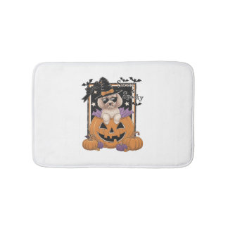 Alfombrilla De Baño Sweet and Spooky Poodle and Pumpkin