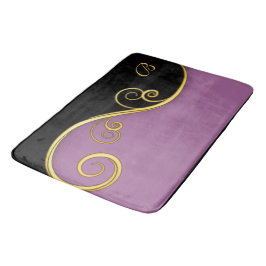 Alfombrilla De Baño Swirl morado-negro con inicio
