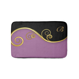 Alfombrilla De Baño Swirl morado-negro con inicio