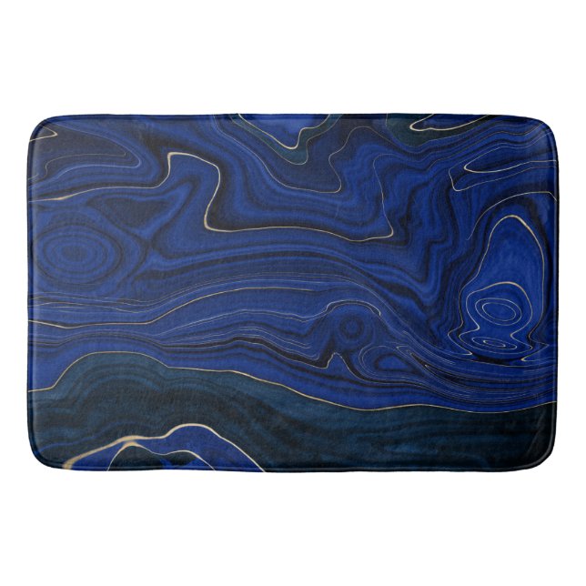 Alfombrilla De Baño Swirls Lapis Blue Agate (Anverso)