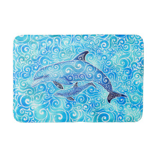 Alfombrilla De Baño Swirly Dolphin