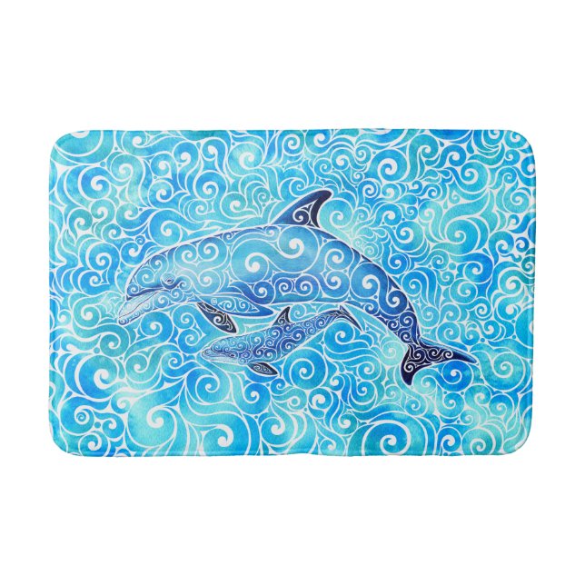 Alfombrilla De Baño Swirly Dolphin (Anverso)