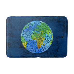 Alfombrilla De Baño Swirly Earth