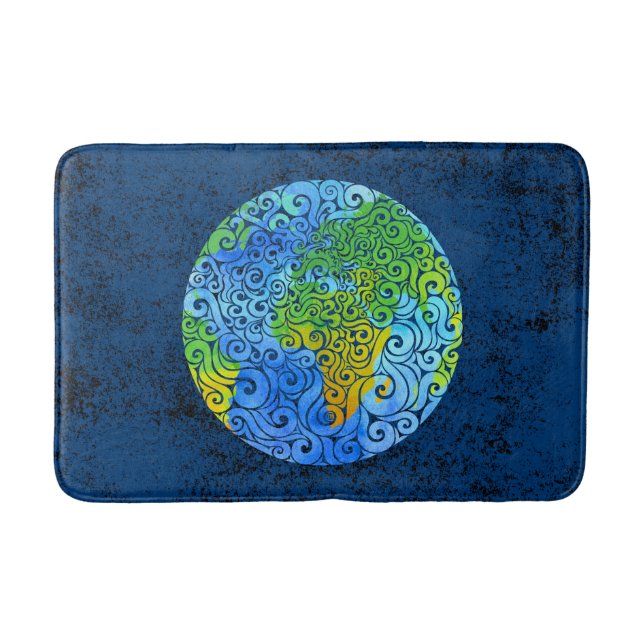 Alfombrilla De Baño Swirly Earth (Anverso)