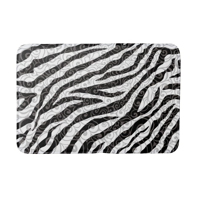 Alfombrilla De Baño Swirly Zebra Design (Anverso)