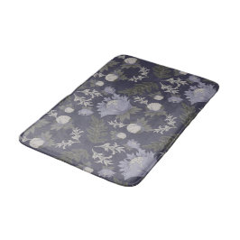 Alfombrilla De Baño Symmetrical dark purple floral pattern