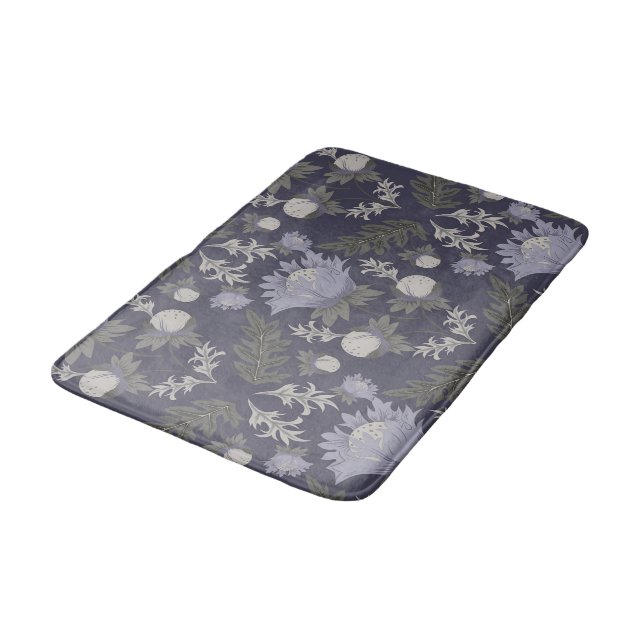 Alfombrilla De Baño Symmetrical dark purple floral pattern (Angular)