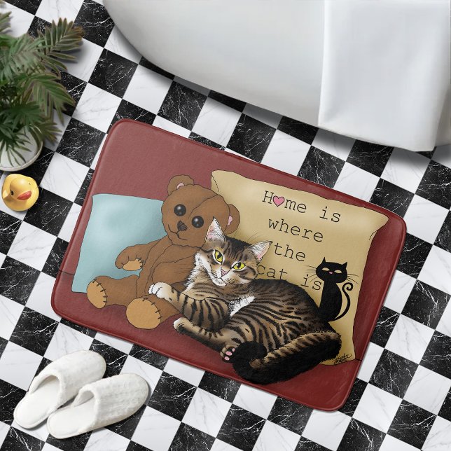 Alfombrilla De Baño Tabby Home Burgundy Cat (Subido por el creador)