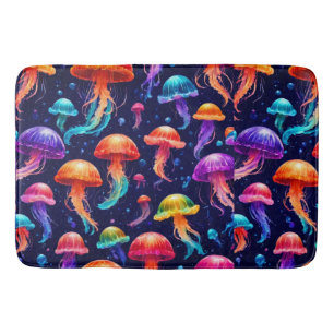 Alfombrilla De Baño Tabla de medusas coloridas