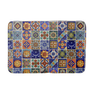 Alfombrilla De Baño Talavera Tile Image Mat de estilo Suroeste