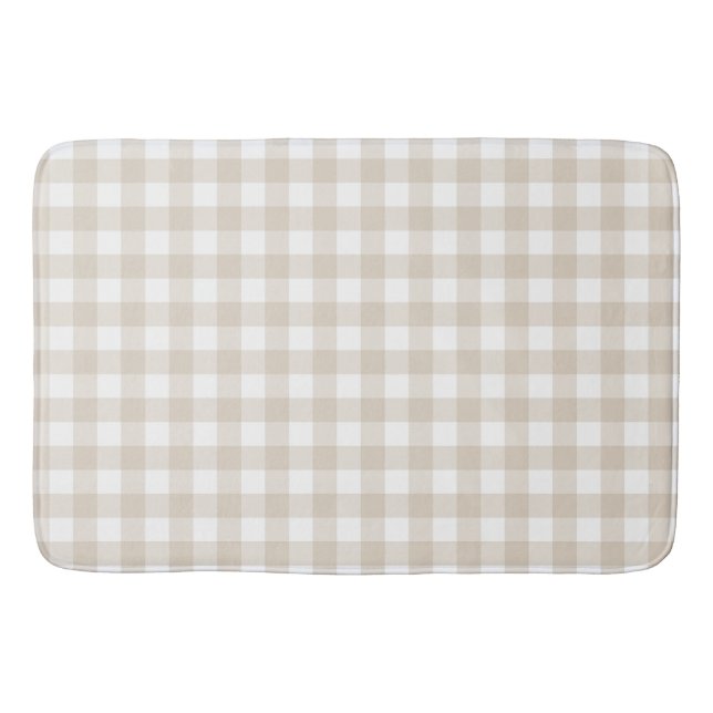 Alfombrilla De Baño Tan Gingham Buffalo Check Plaid (Anverso)