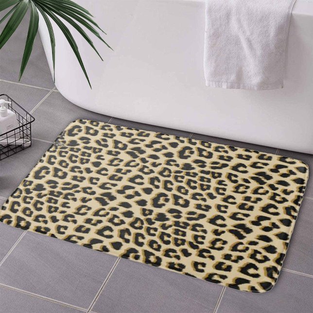 Alfombrilla De Baño Tan Leopard Print (Tan Leopard Print Bath Mat by Looly Elzayat
)