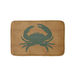 Alfombrilla De Baño Tan ruso con cangrejo verde oscuro