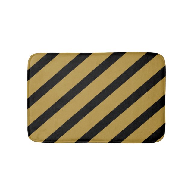 Alfombrilla De Baño Tan y franjas negras (Anverso)