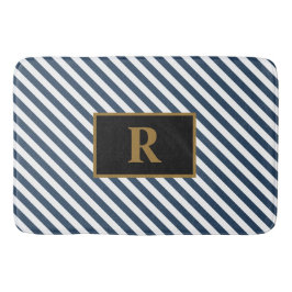 Alfombrilla De Baño Tapa de baño de rayas azules/blancas