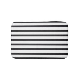 Alfombrilla De Baño Tapa de baño rayada blanca y negra